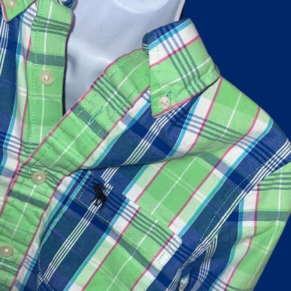 Boys Plaid Abercrombie Kids Muscle Button Up Shirt Size XL - Picture 1 of 3